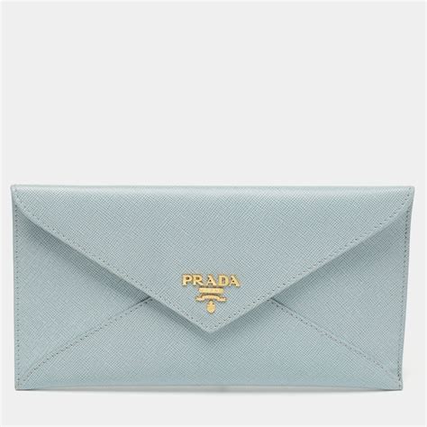 prada blue wallet women's|prada saffiano envelope wallet.